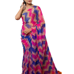 Magenta & Blue Shaded Lehariya Saree | Sequin Work | Jaipurio Designer Collection